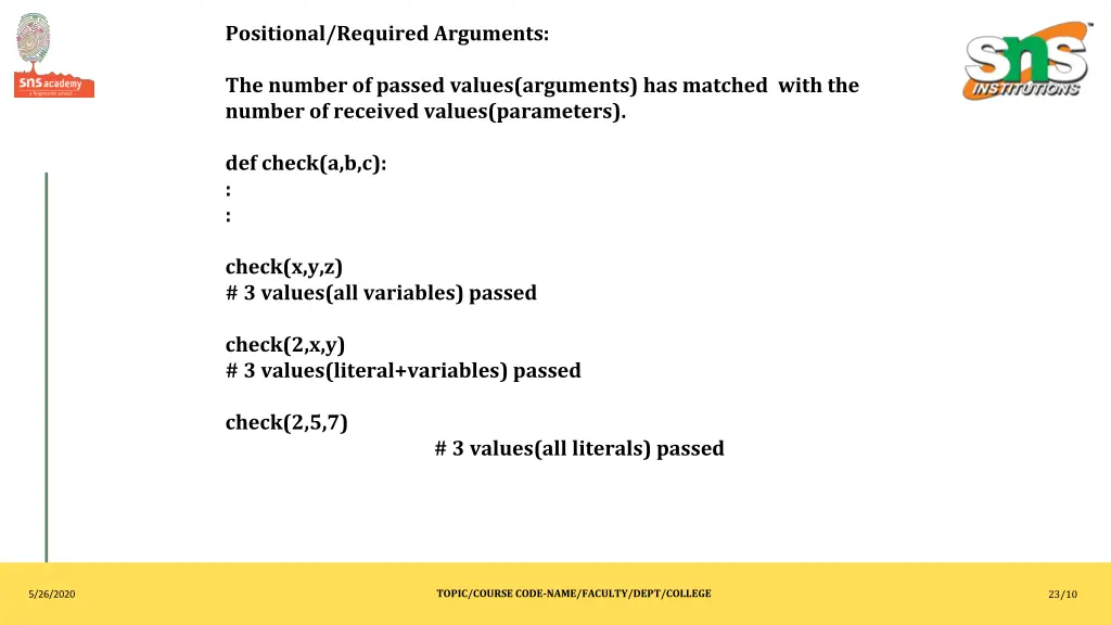 positional required arguments