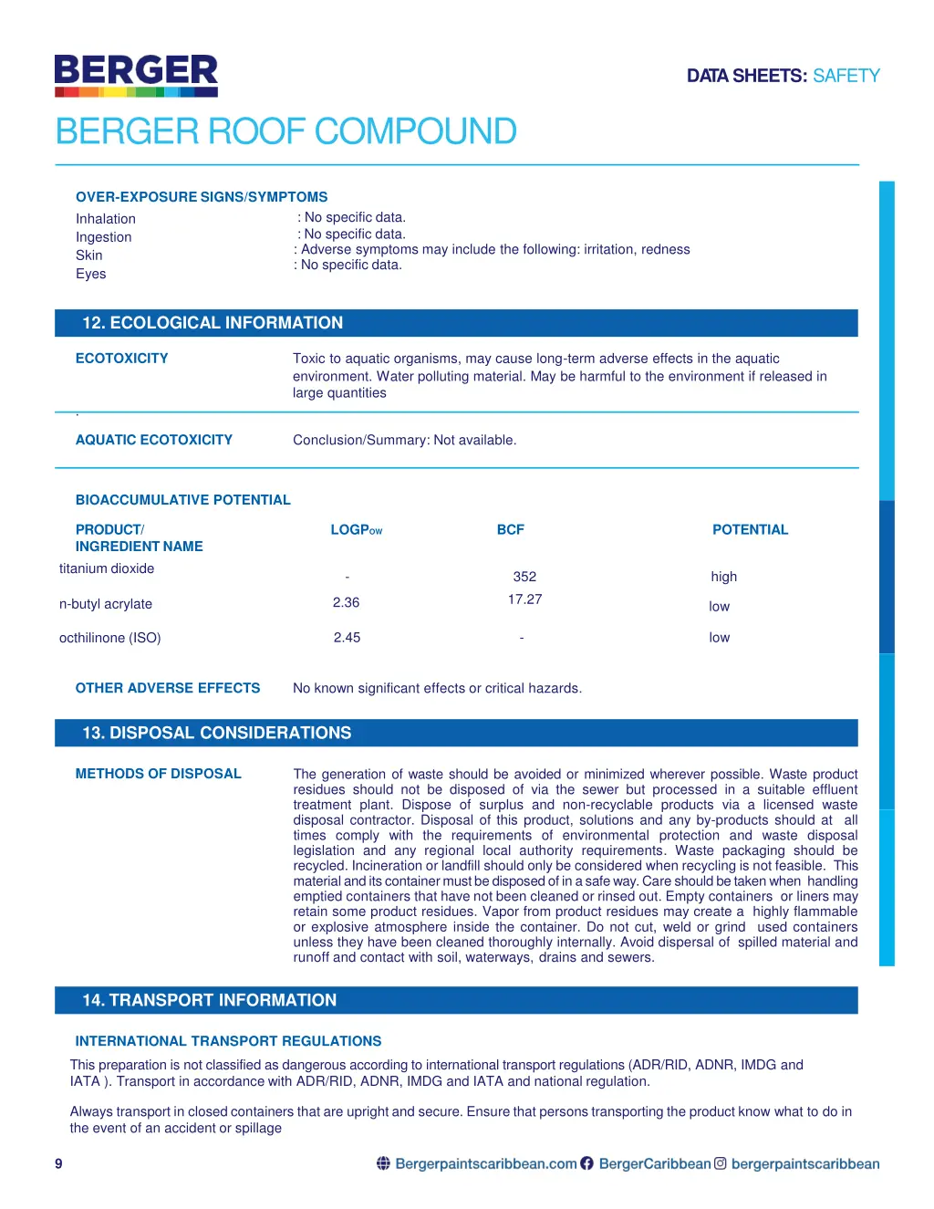 da tasheets safety 7