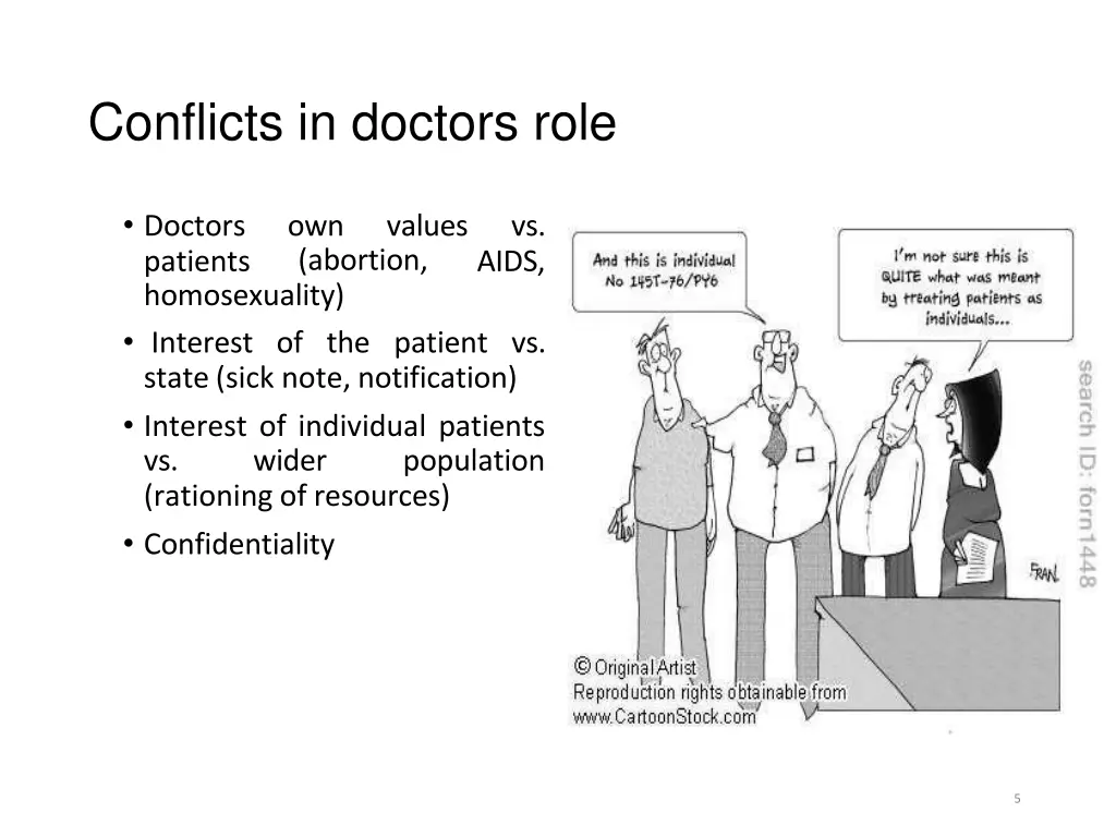 conflicts in doctors role