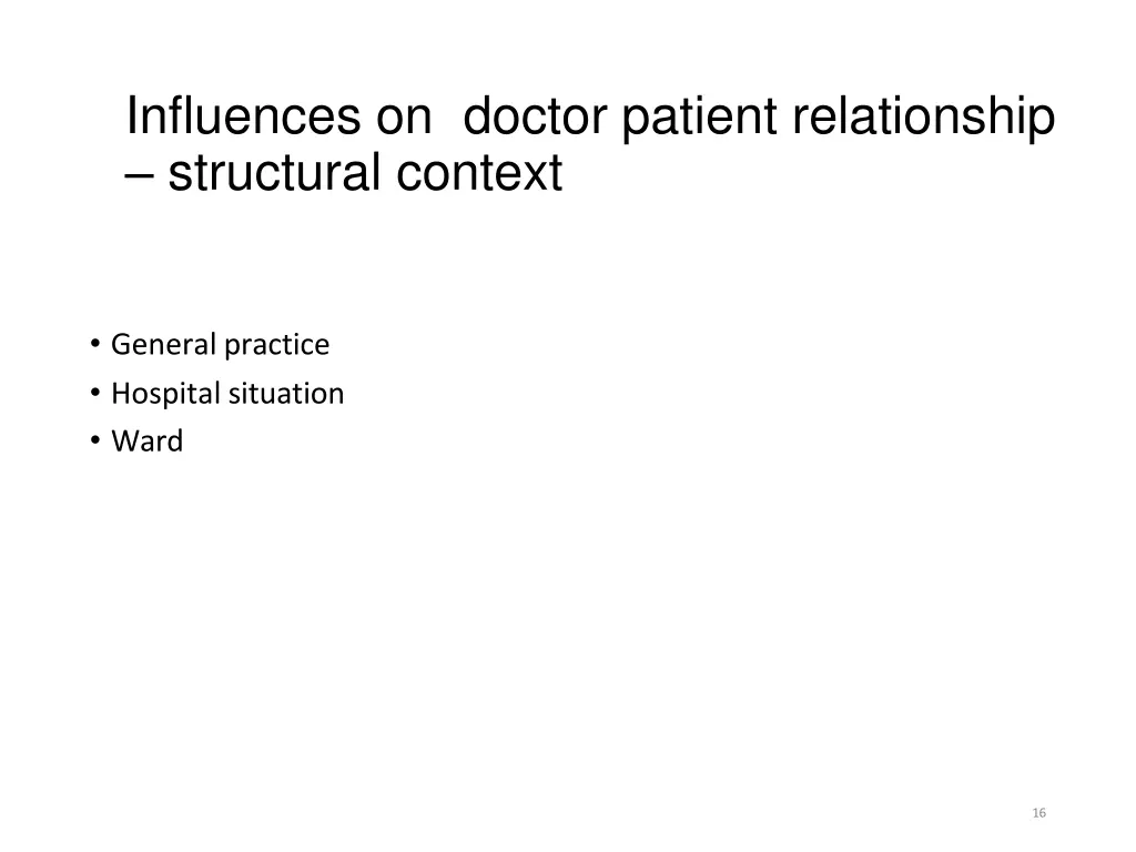 influences on doctor patient relationship 2