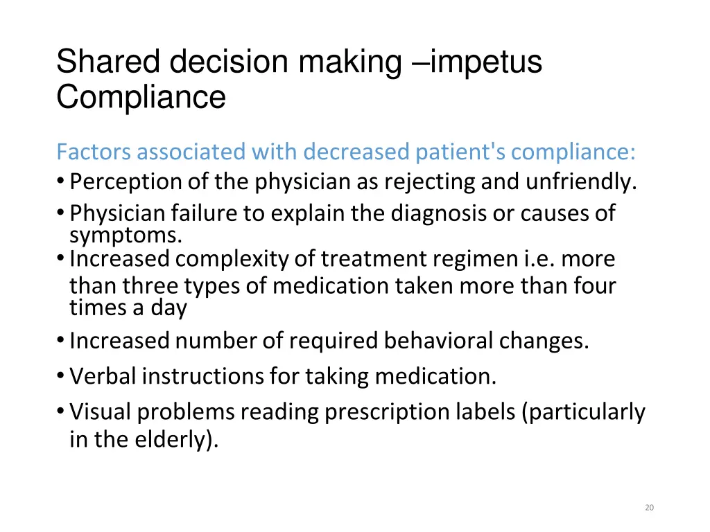 shared decision making impetus compliance 1
