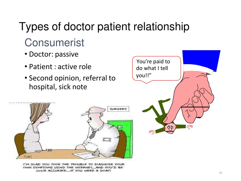 types of doctor patient relationship consumerist