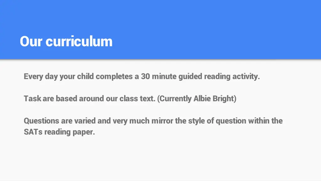 our curriculum
