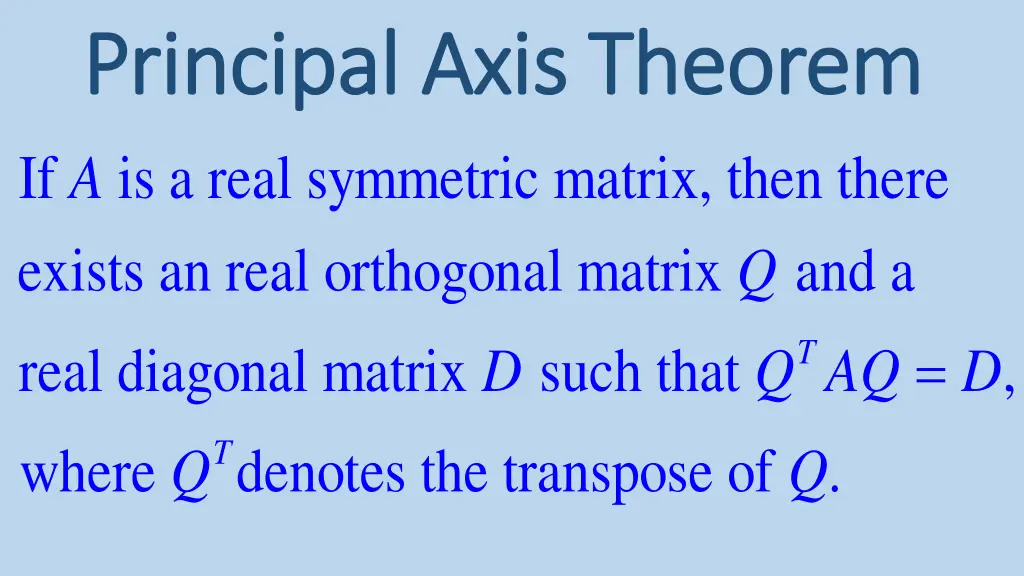 principal axis theorem principal axis theorem