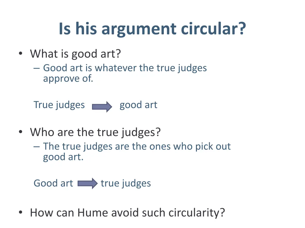 is his argument circular