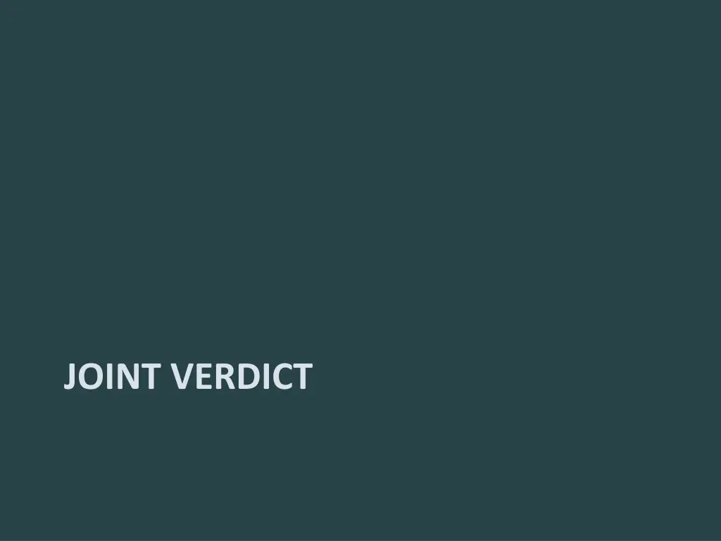joint verdict