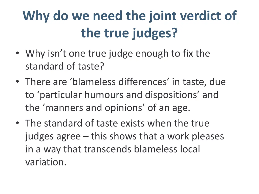 why do we need the joint verdict of the true