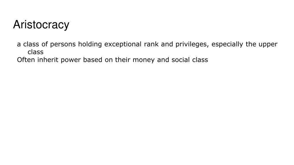 aristocracy