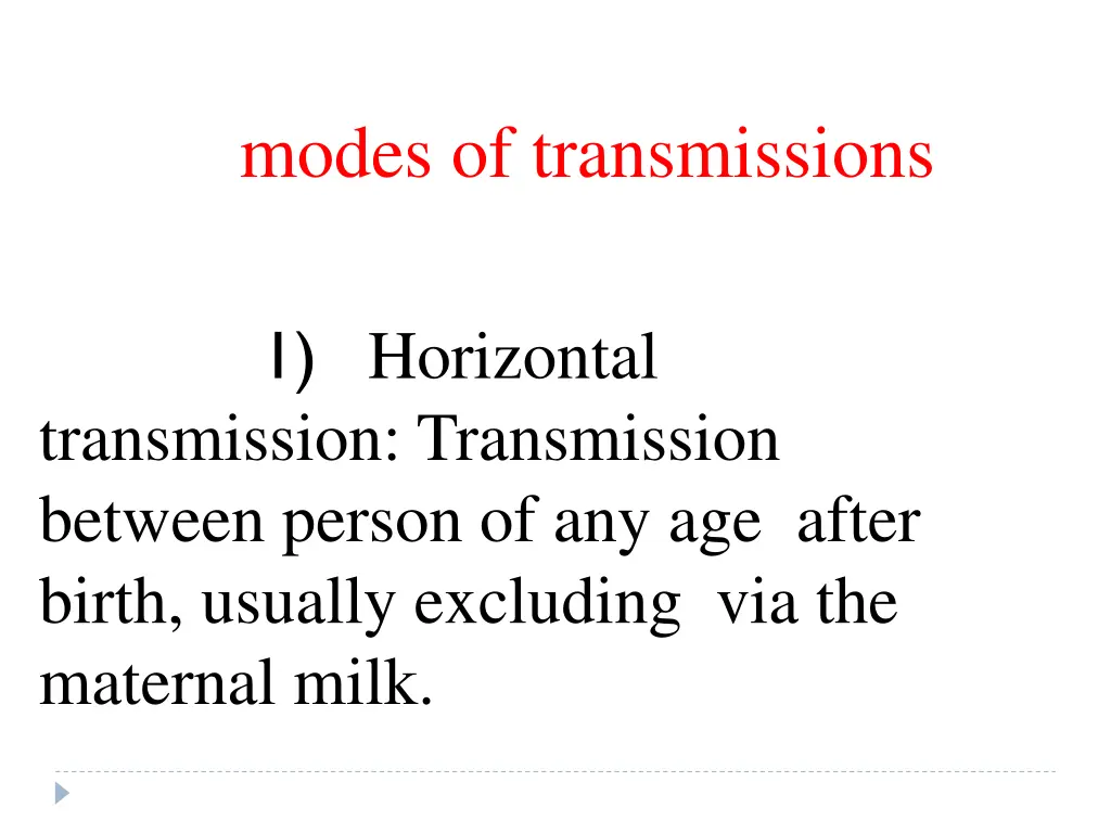 modes of transmissions