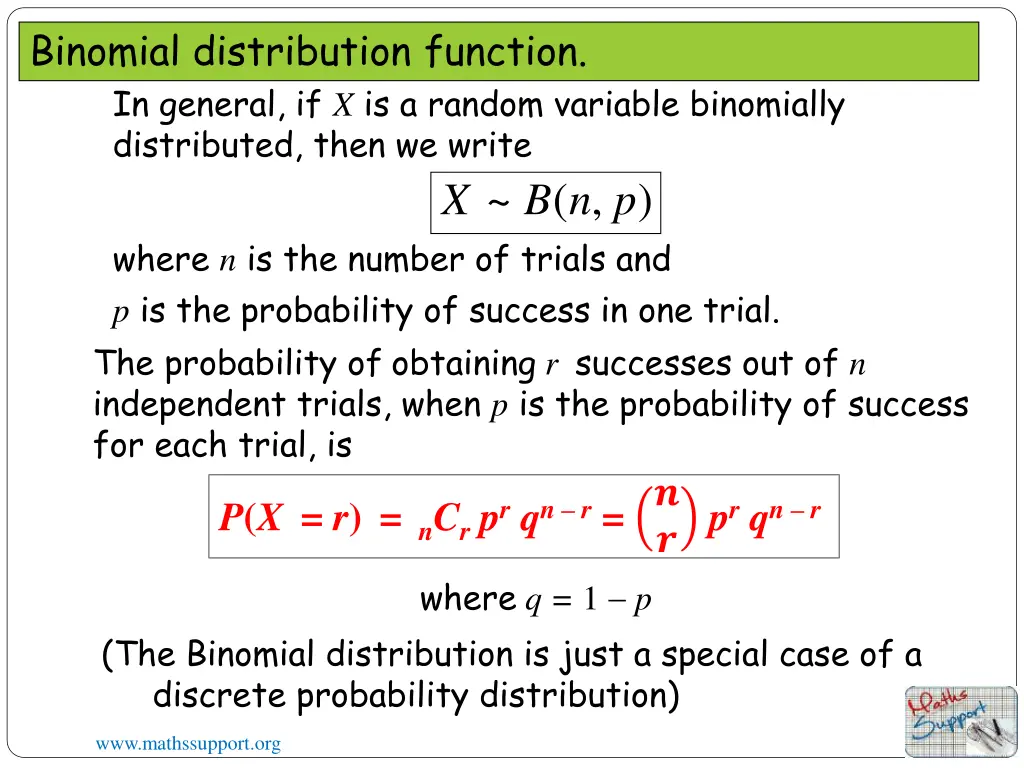 binomial distribution function