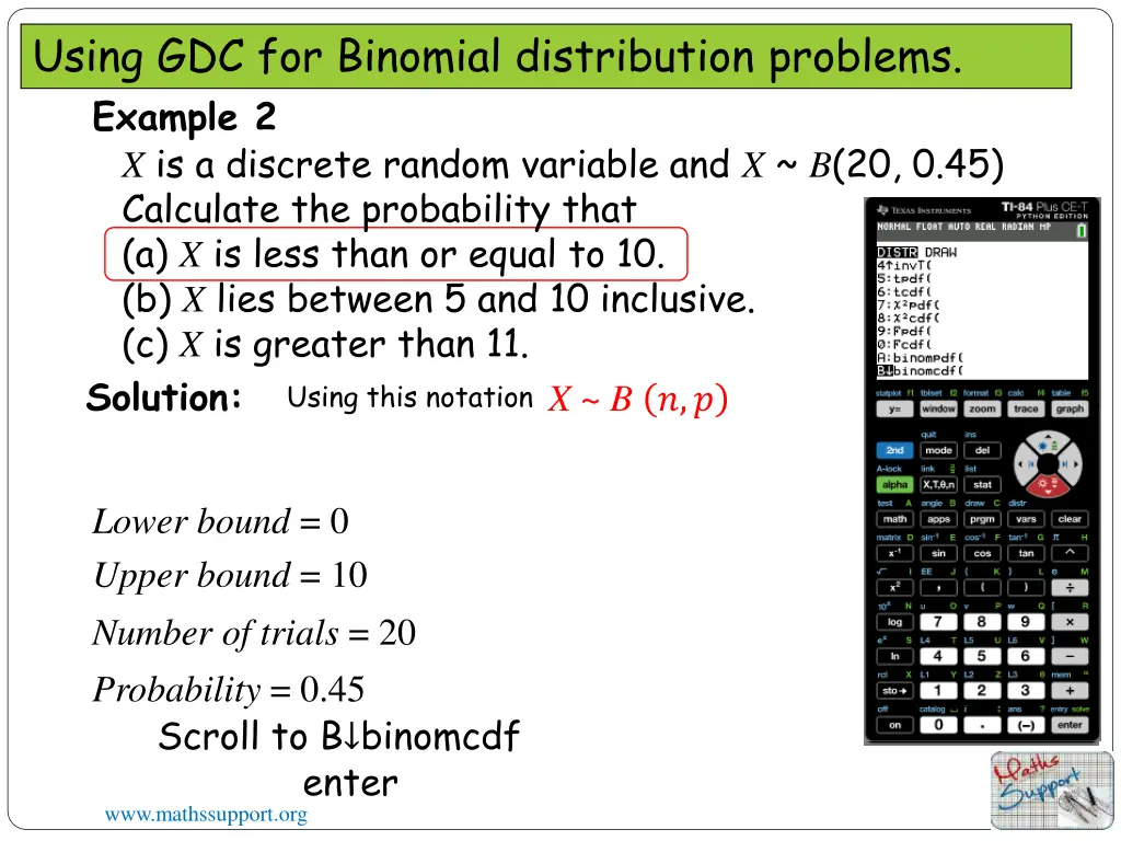 using gdc for binomial distribution problems 1