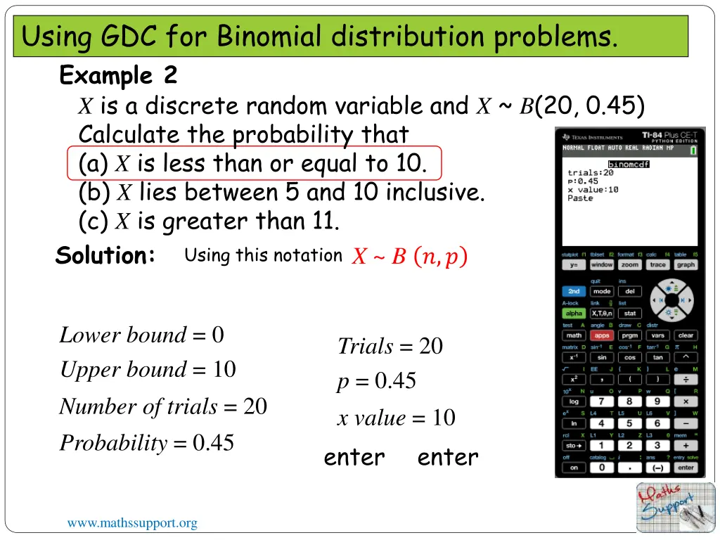 using gdc for binomial distribution problems 2