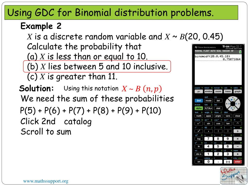 using gdc for binomial distribution problems 4