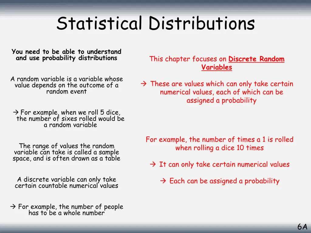 statistical distributions