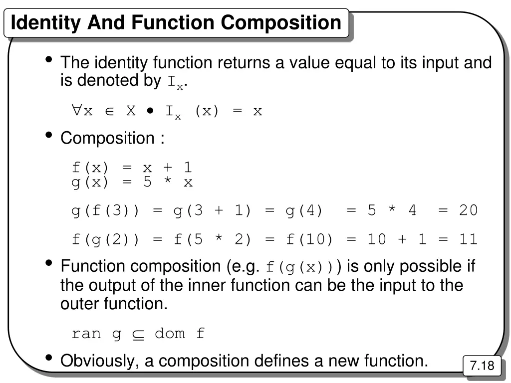 identity and function composition the identity