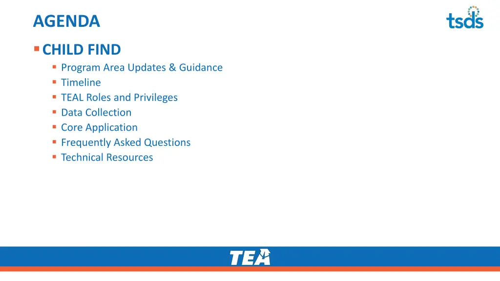 agenda child find program area updates guidance