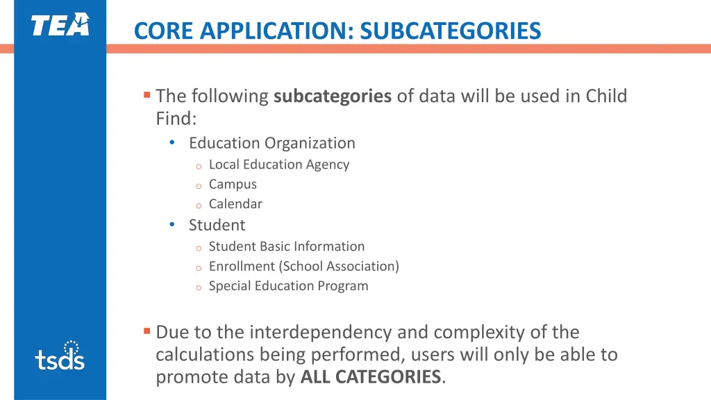 core application subcategories
