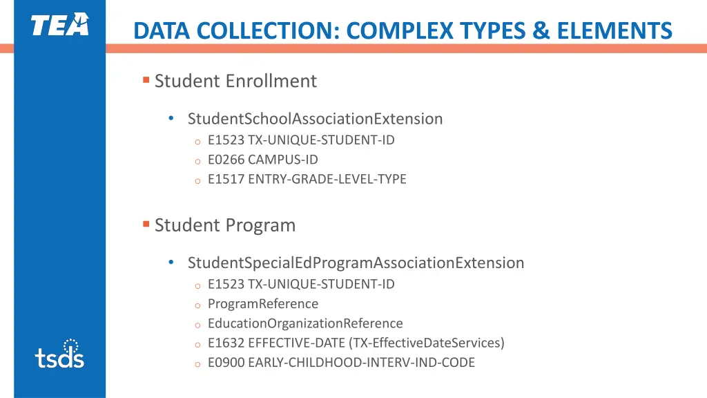 data collection complex types elements 4