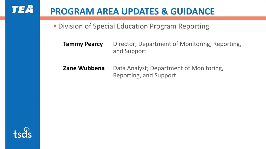 program area updates guidance