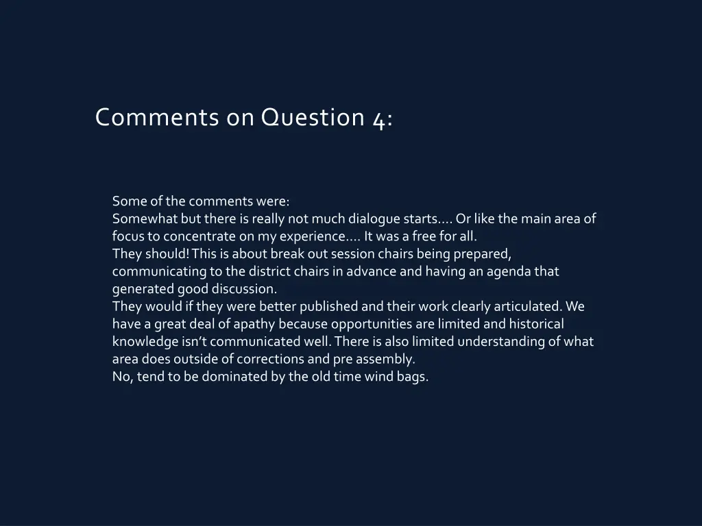 comments on question 4