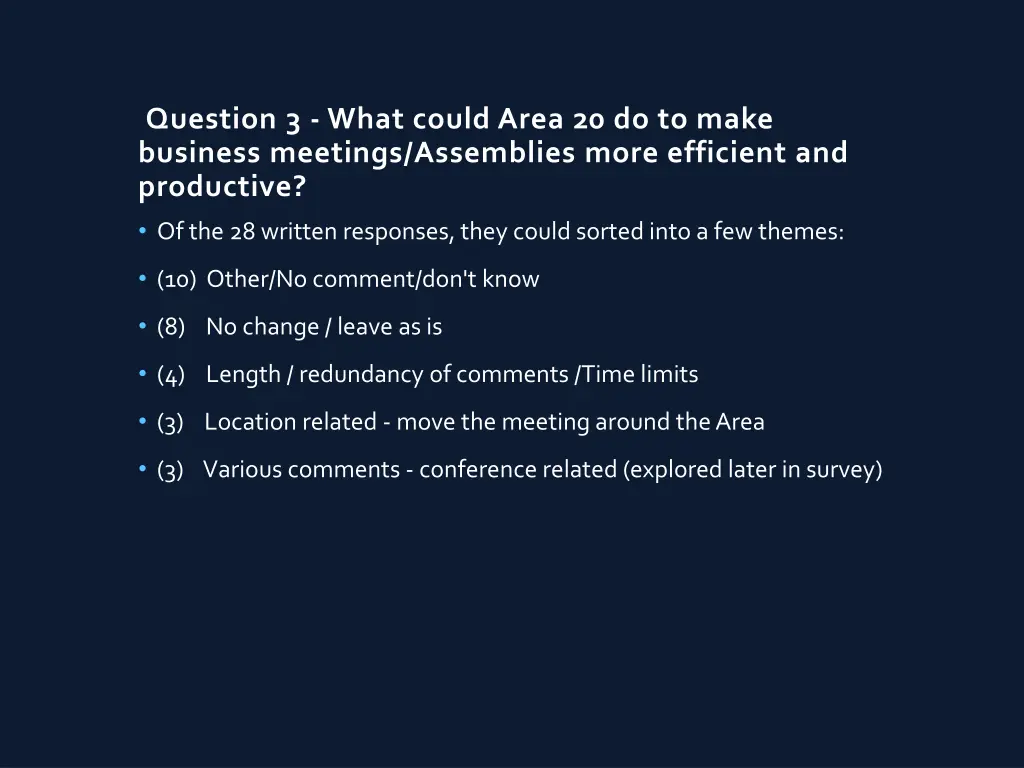 question 3 what could area 20 do to make business