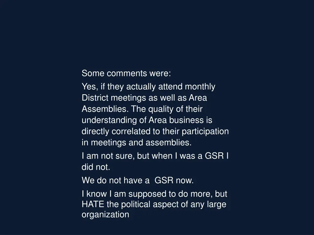 some comments were yes if they actually attend