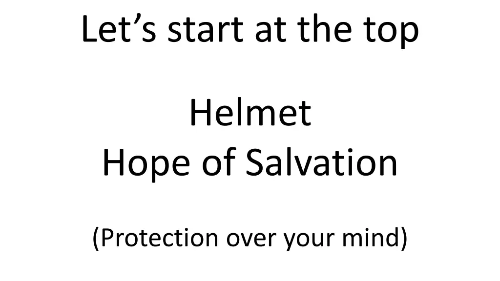 let s start at the top