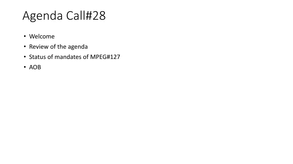 agenda call 28