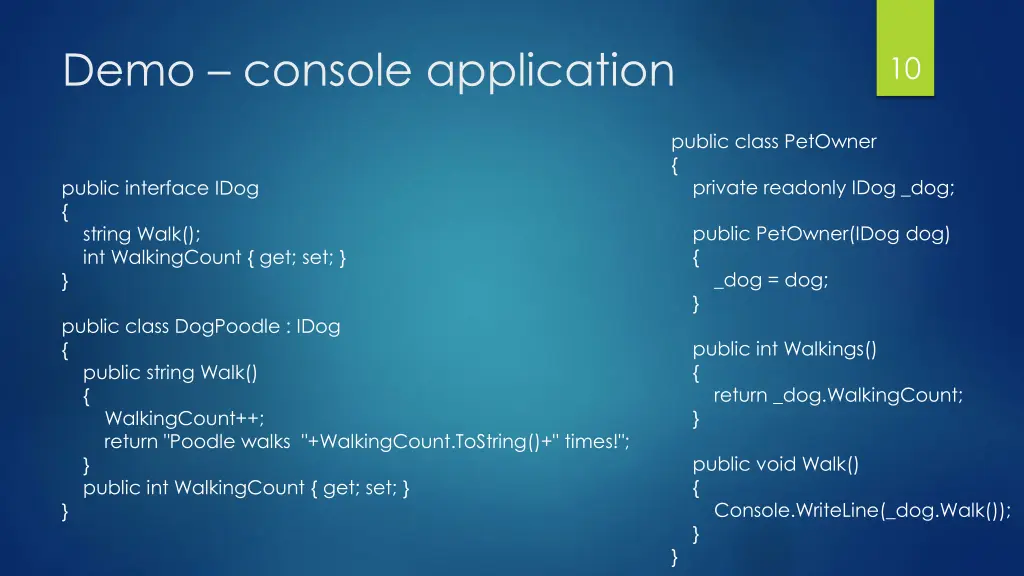 demo console application