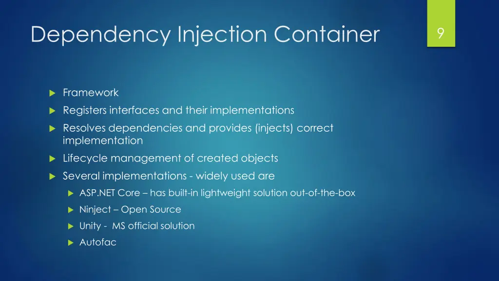 dependency injection container