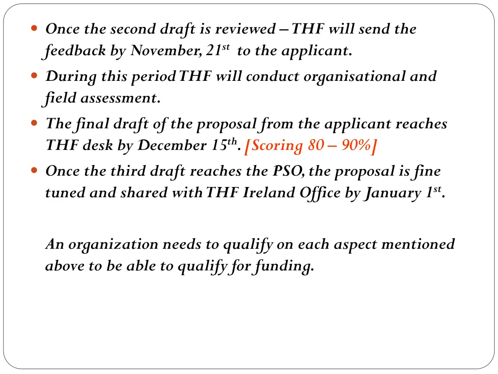 once the second draft is reviewed thf will send