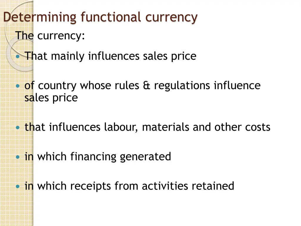 determining functional currency the currency