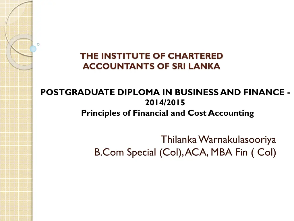 the institute of chartered accountants