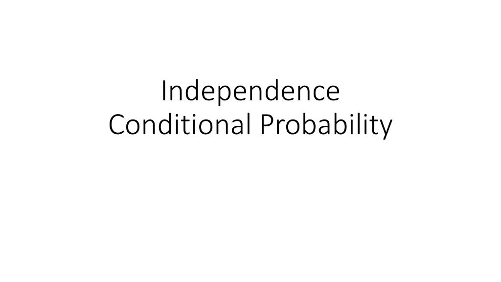 independence conditional probability