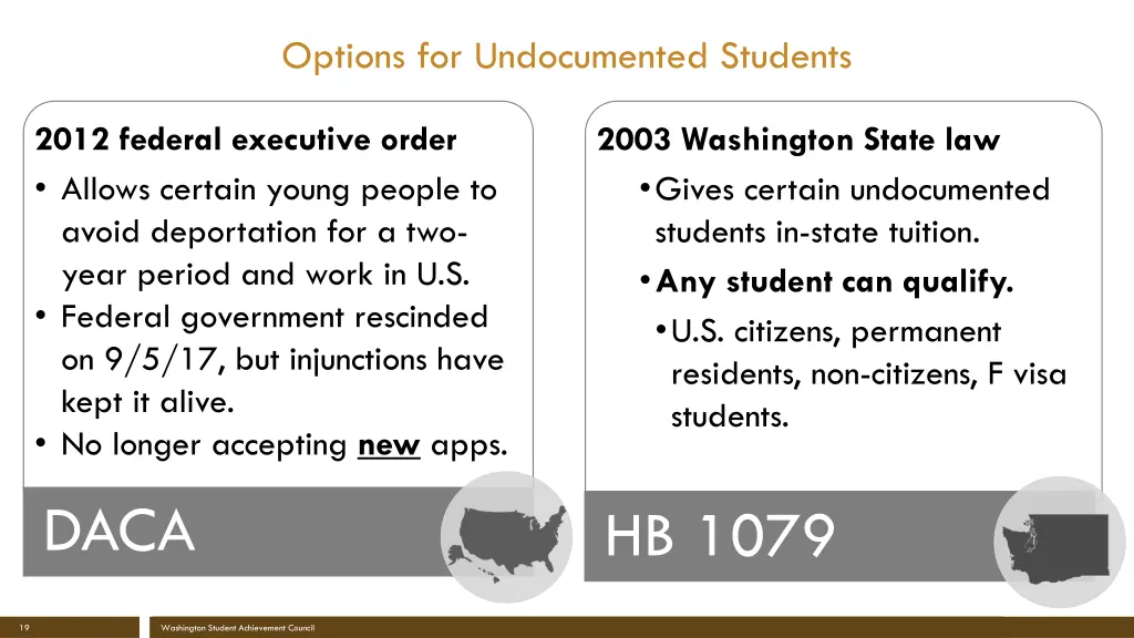 options for undocumented students