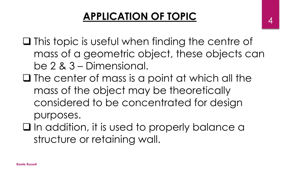 application of topic