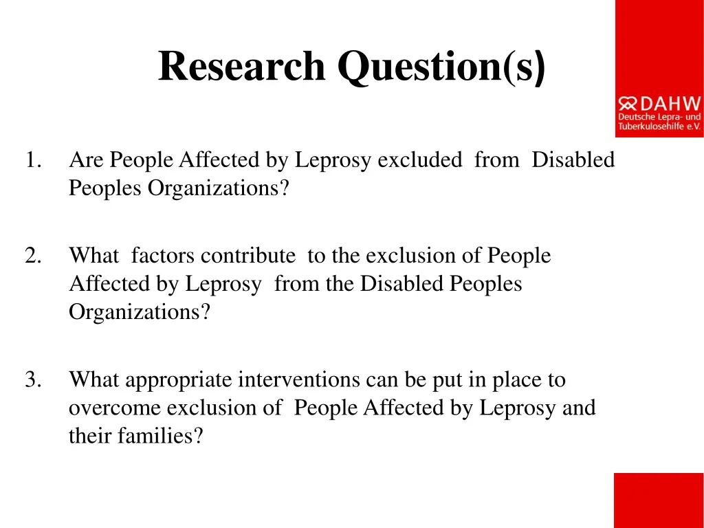 research question s