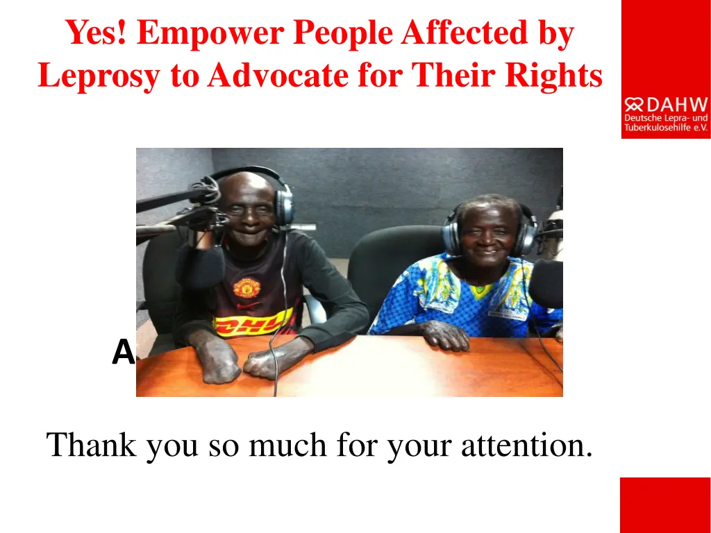 yes empower people affected by leprosy