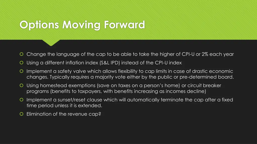 options moving forward