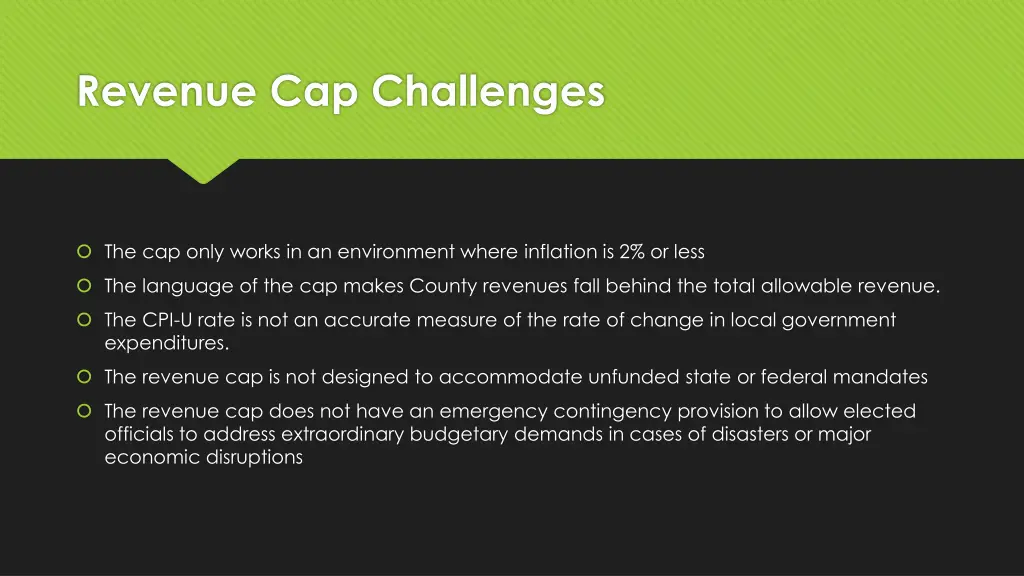 revenue cap challenges