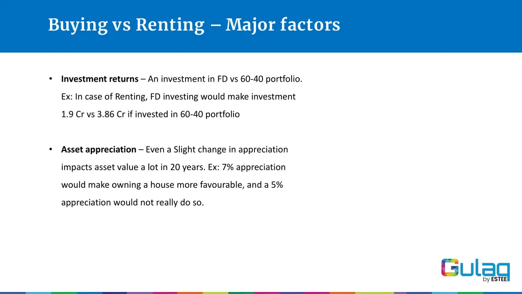 buying vs renting major factors