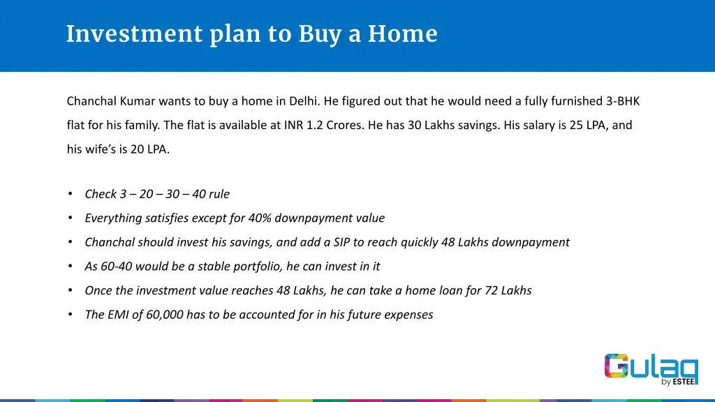 investment plan to buy a home
