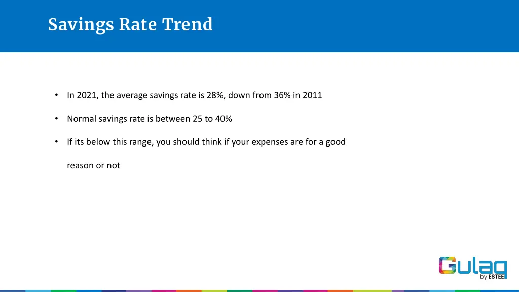savings rate trend