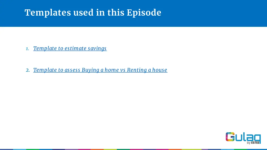 templates used in this episode