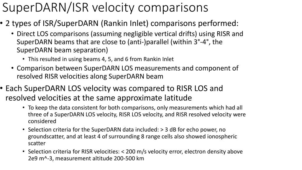 superdarn isr velocity comparisons 2 types