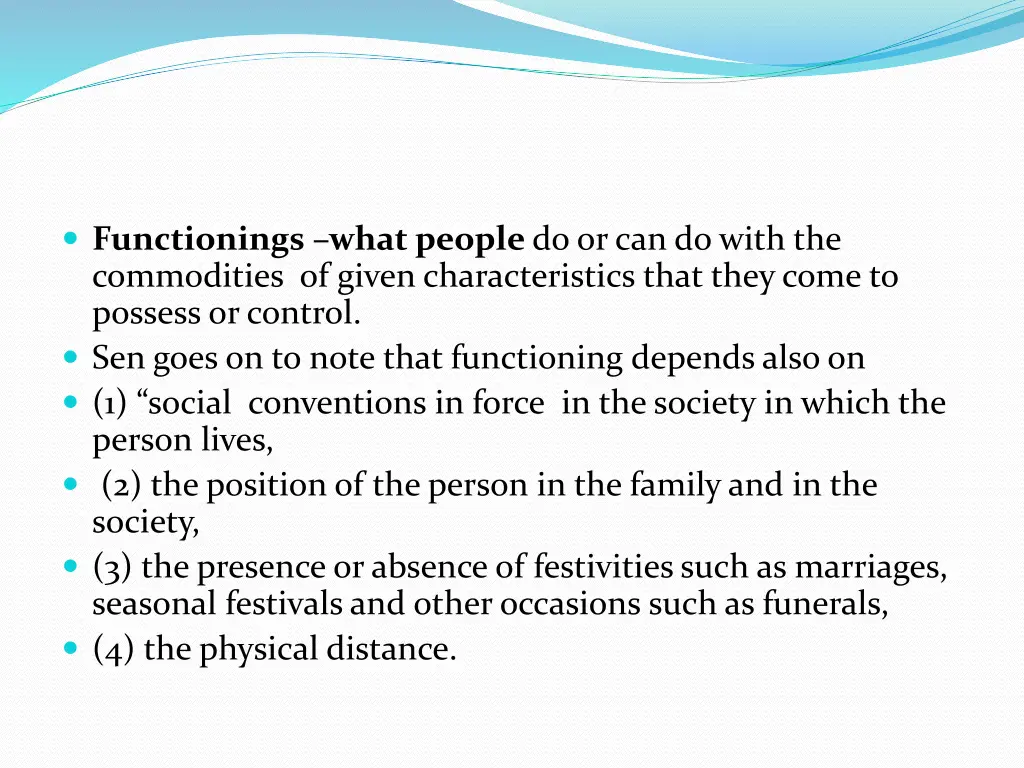 functionings what people do or can do with