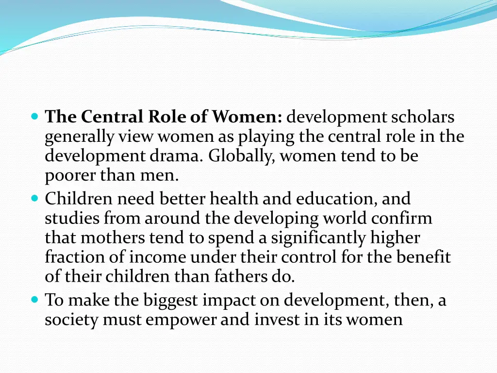 the central role of women development scholars