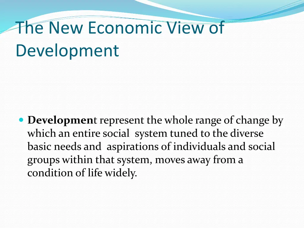 the new economic view of development 2