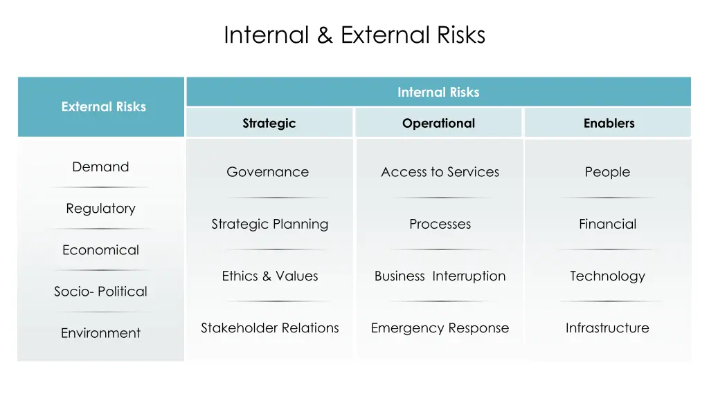 internal external risks