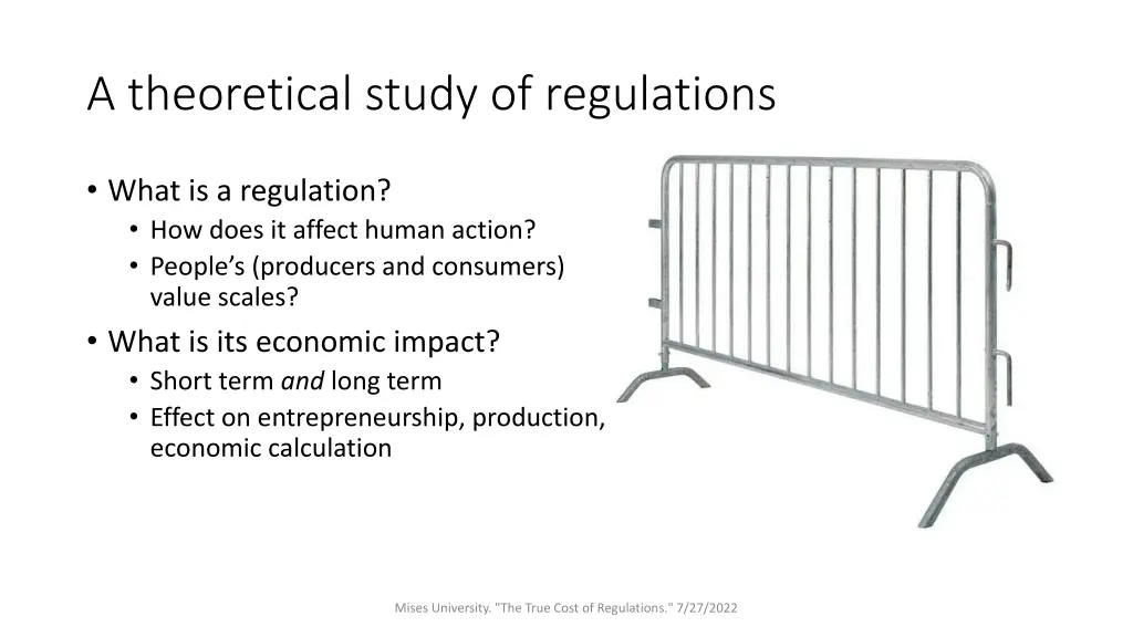 a theoretical study of regulations